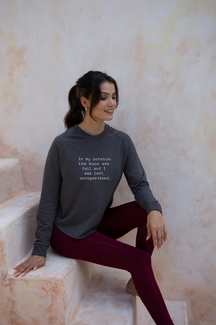 'Full Moon' Cross Back Long Sleeve Tee