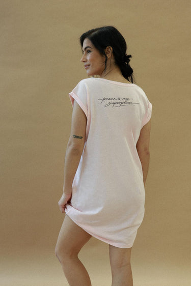 "Peace" Bed Tee Back Cursive