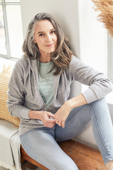 "Little Things" Embroidered Fleece Hoodie