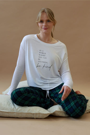 "Be Kind" Signature Original Ribbed Long Sleeve Tee Front