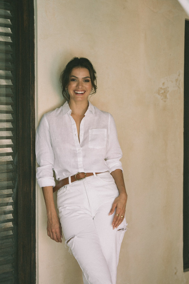 Neutral Island Linen Shirt