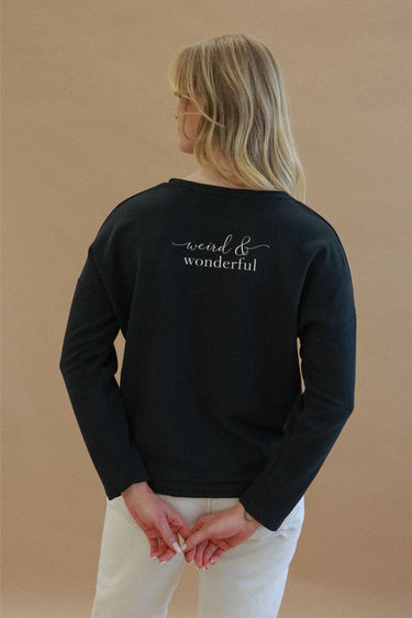 "Wonderful" Perfect Pullover Cursive Back