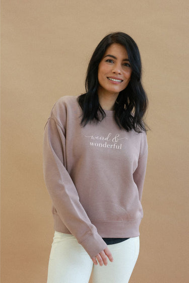 "Wonderful" Slumber Sweater Cursive Front