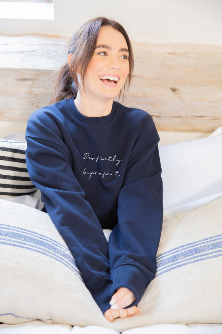"Perfectly Imperfect" Cozy Crewneck Heavy Sweater