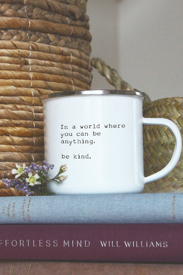 "Be Kind" Enamel Mug