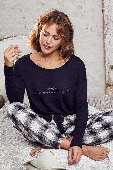 "Grateful" Original Ribbed Long Sleeve Tee Front