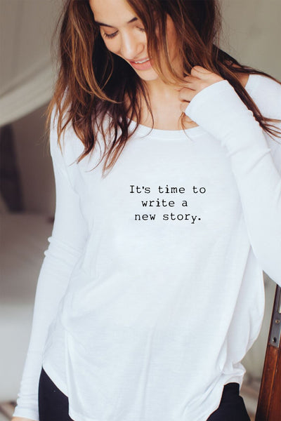 "New Story" Flowy Long Sleeve Tee