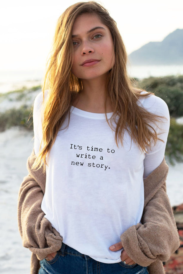 "New Story" Flowy Long Sleeve Tee