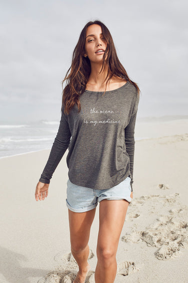 "Ocean"  Original Ribbed Long Sleeve Tee